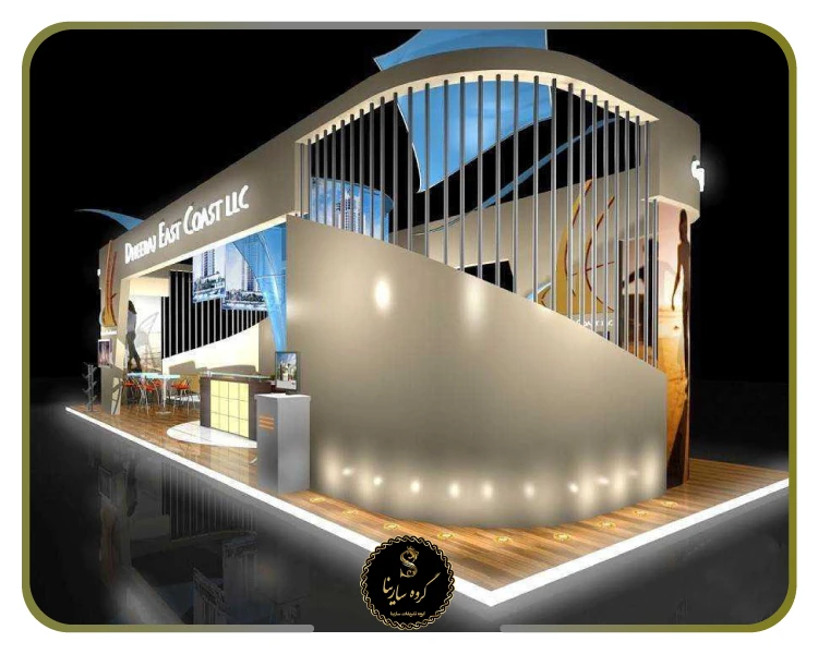 نورپردازی ملایم غرفه نمایشگاهی